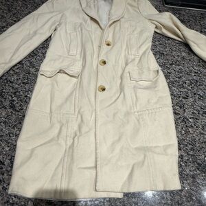 New York & Company Ivory Wool Blend Coat